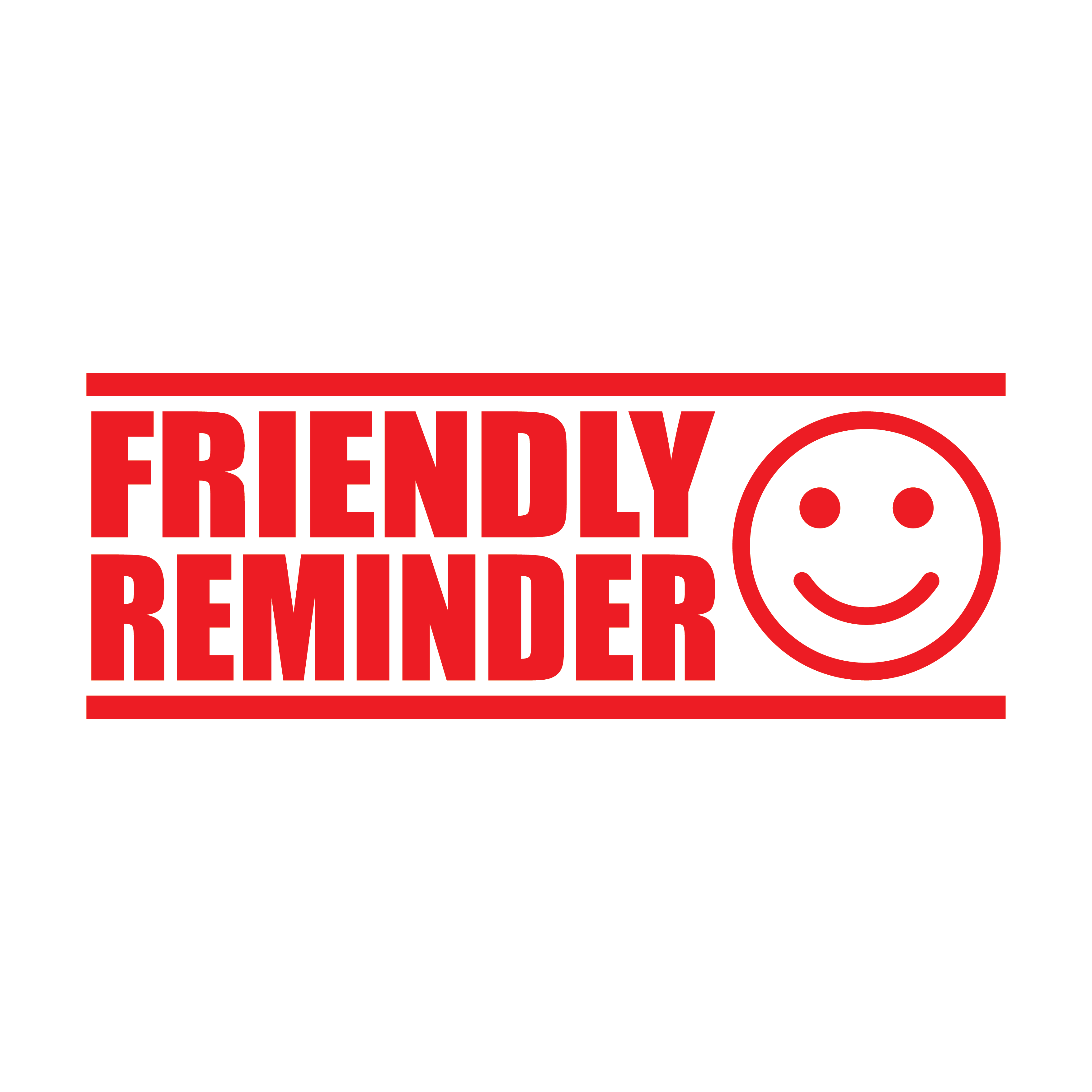 friendly reminder red ink 