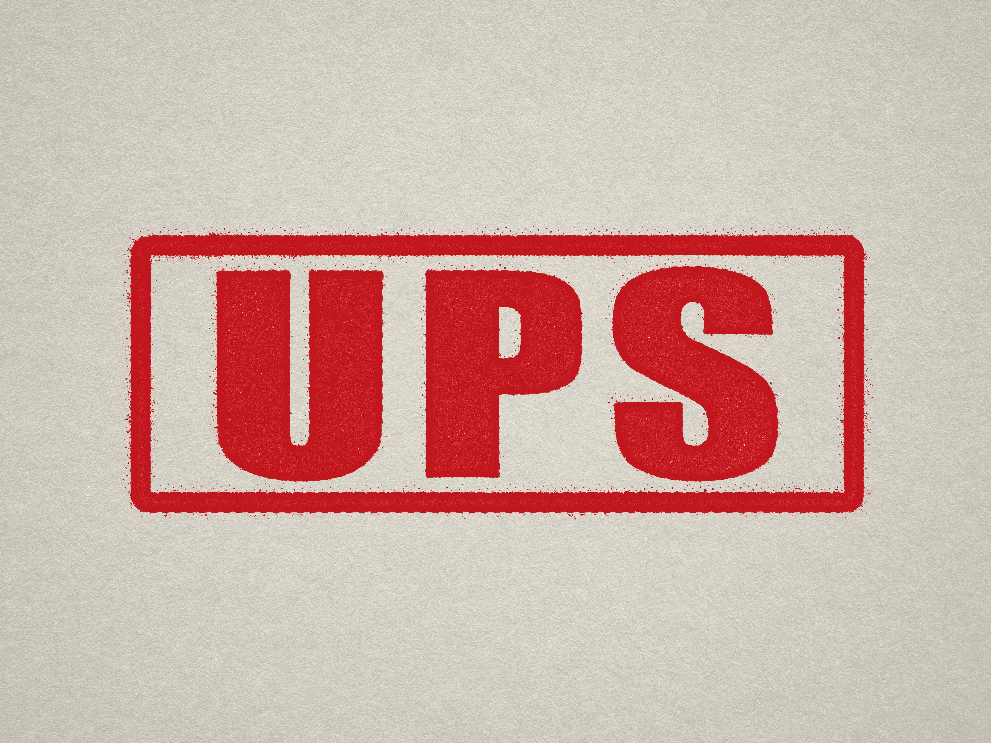 Red United Parcel Service Label