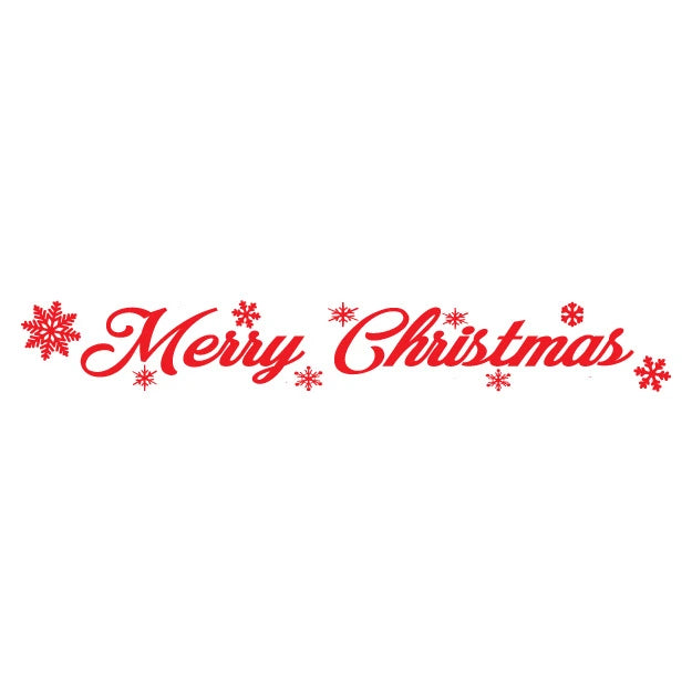 Merry Christmas Rubber Stamp in red.