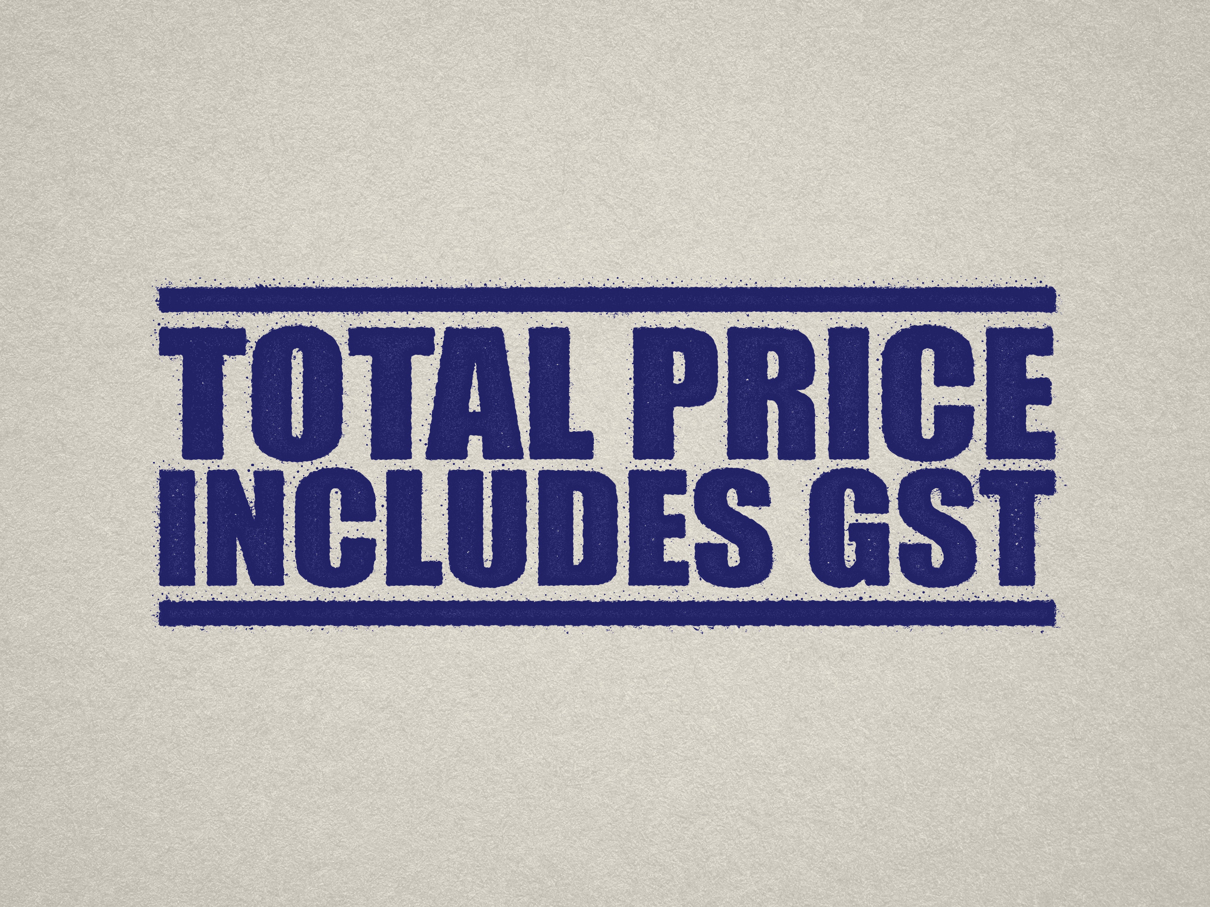 Blue Label for Pricing with GST Included