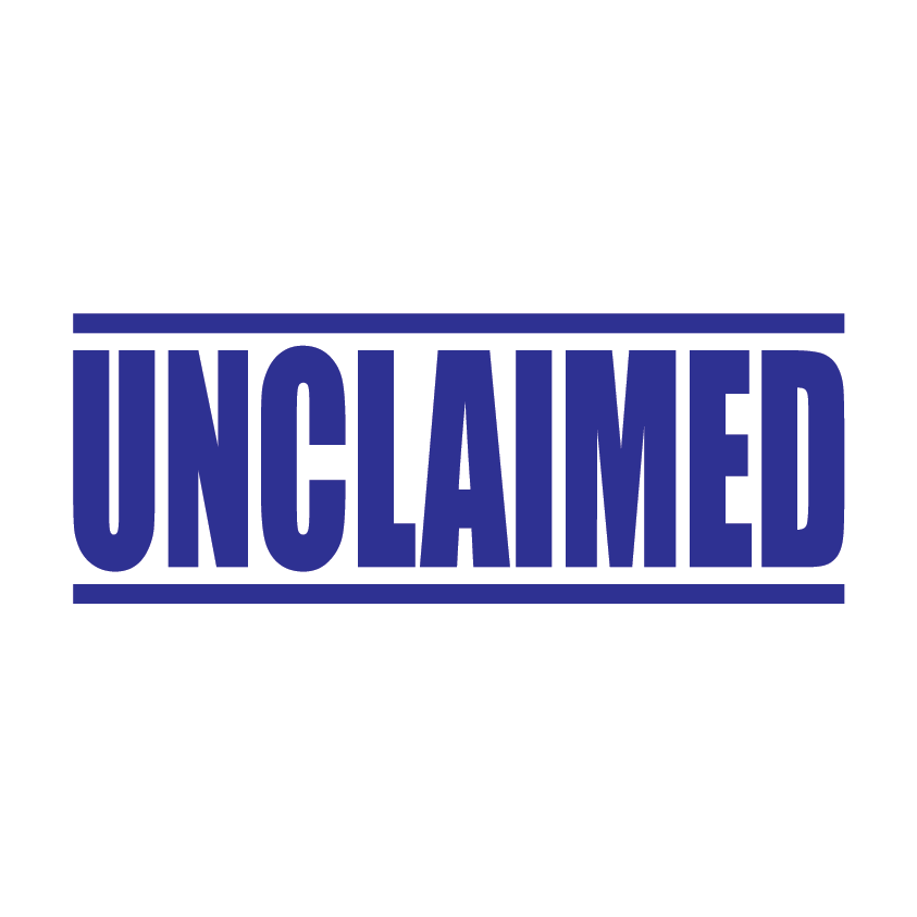 Blue Unclaimed Stamp