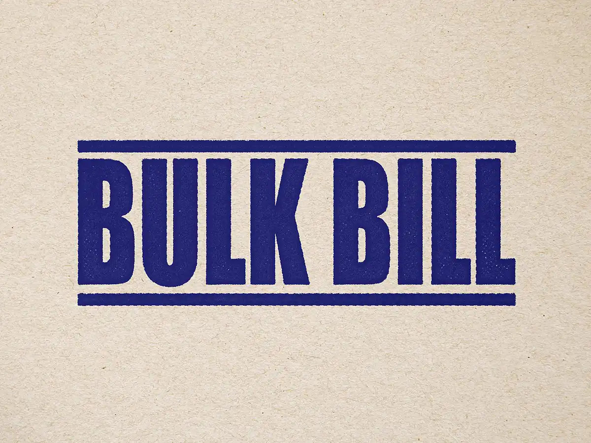 Blue Bulk bill administration stamp blue ink