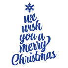 Merry Christmas Wish Tree Stamp in Blue