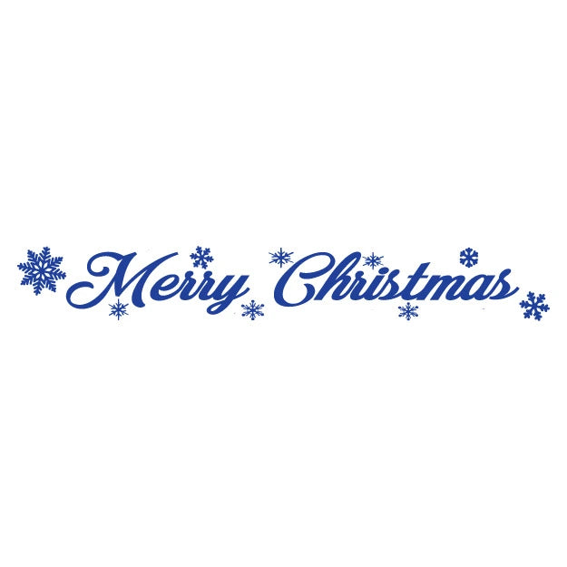 Merry Christmas Rubber Stamp in blue