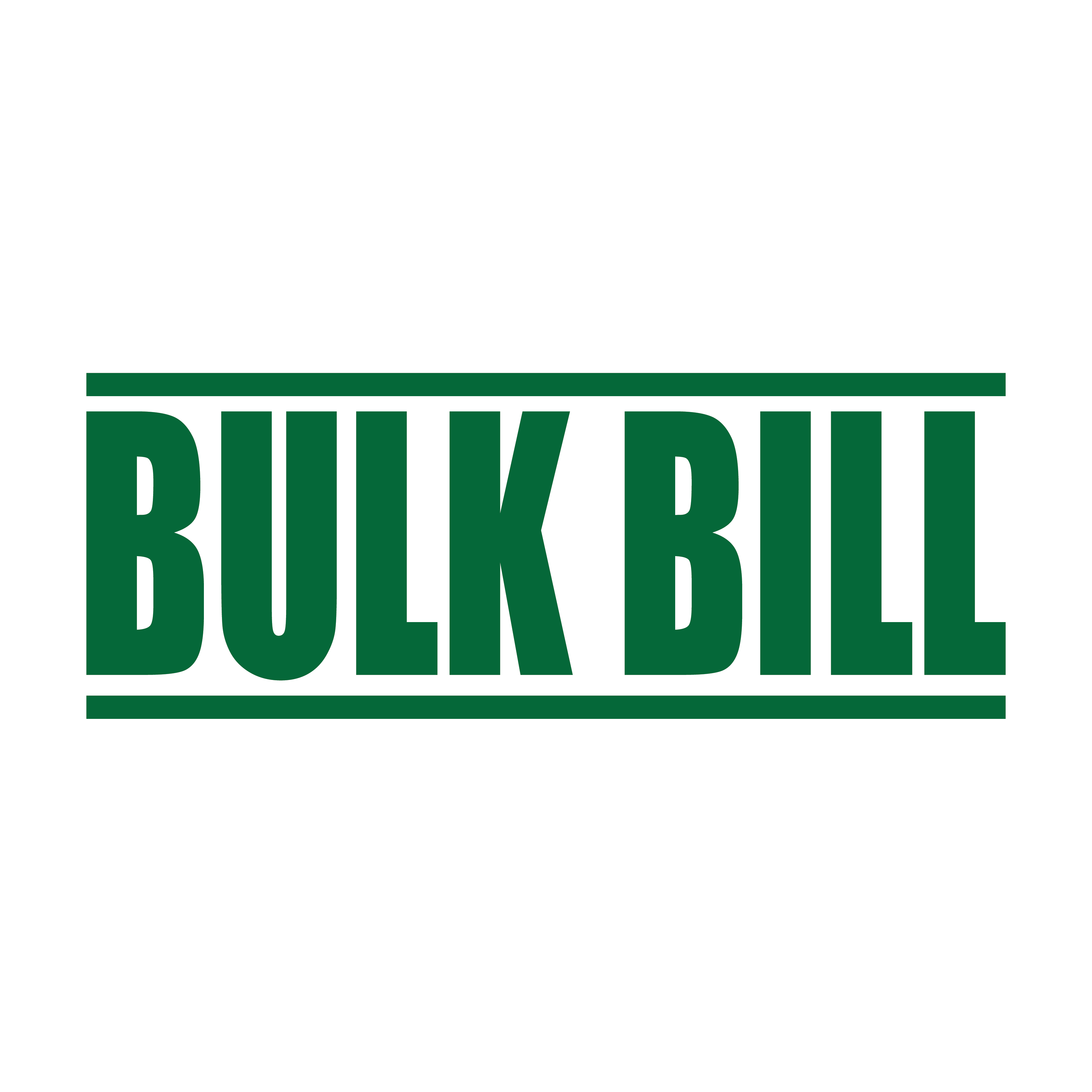 Green Bulk Bill Rubber stamp