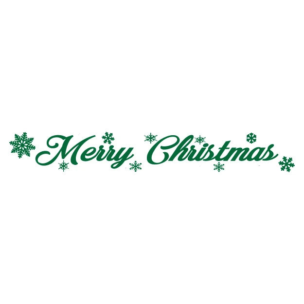 Merry Christmas Rubber Stamp in green.