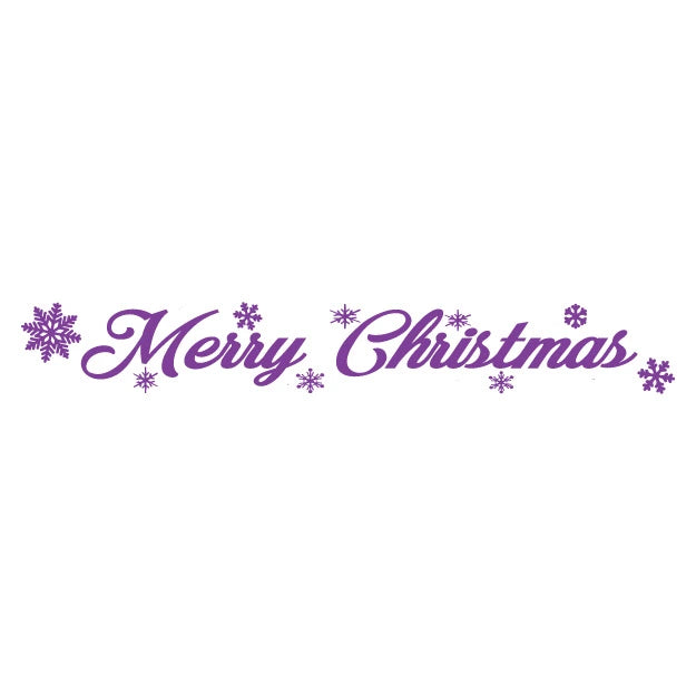 Merry Christmas Rubber Stamp in violet.