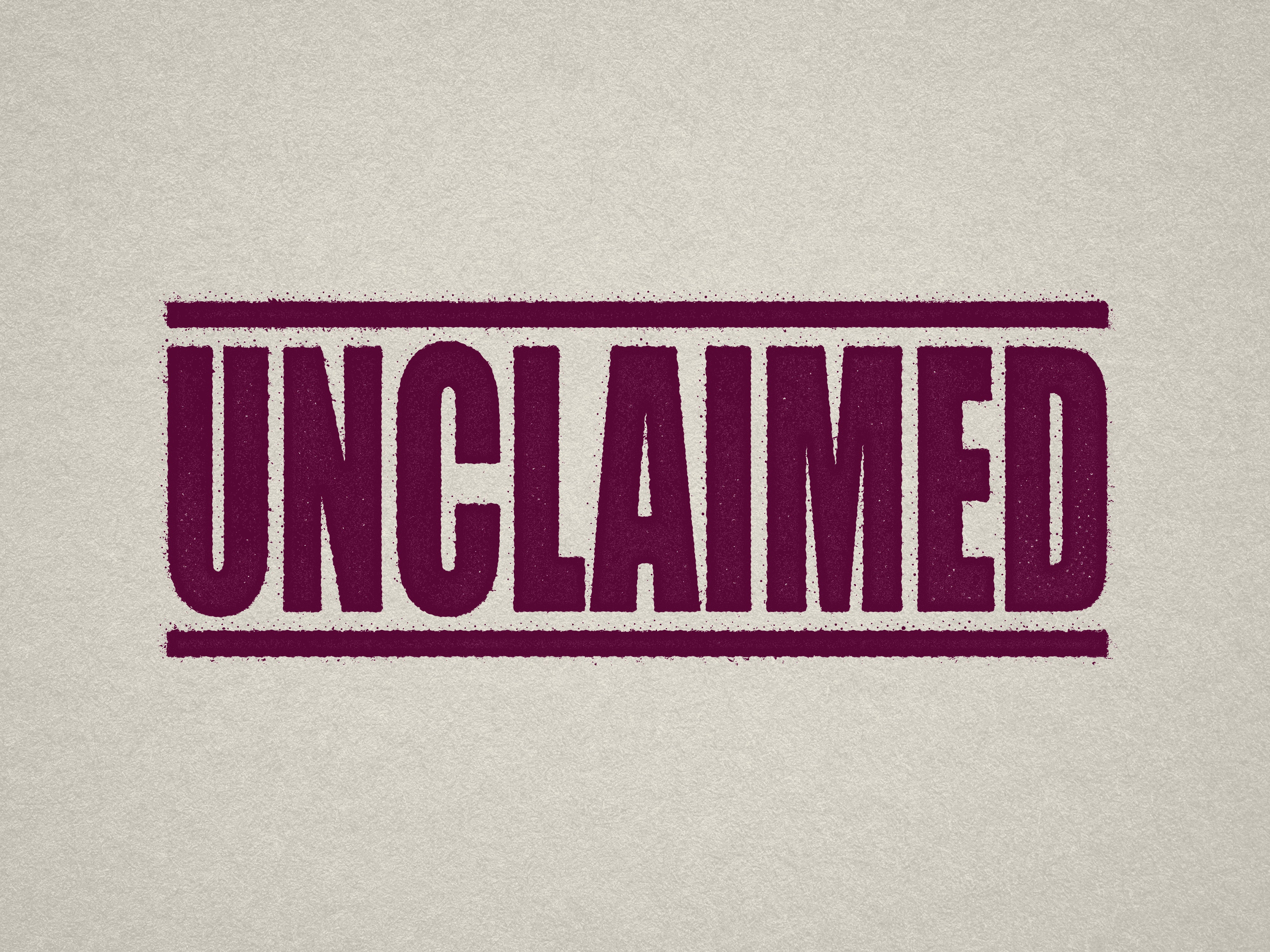 Maroon Label for Unclaimed Items