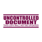 Maroon Uncontrolled Document Stamp