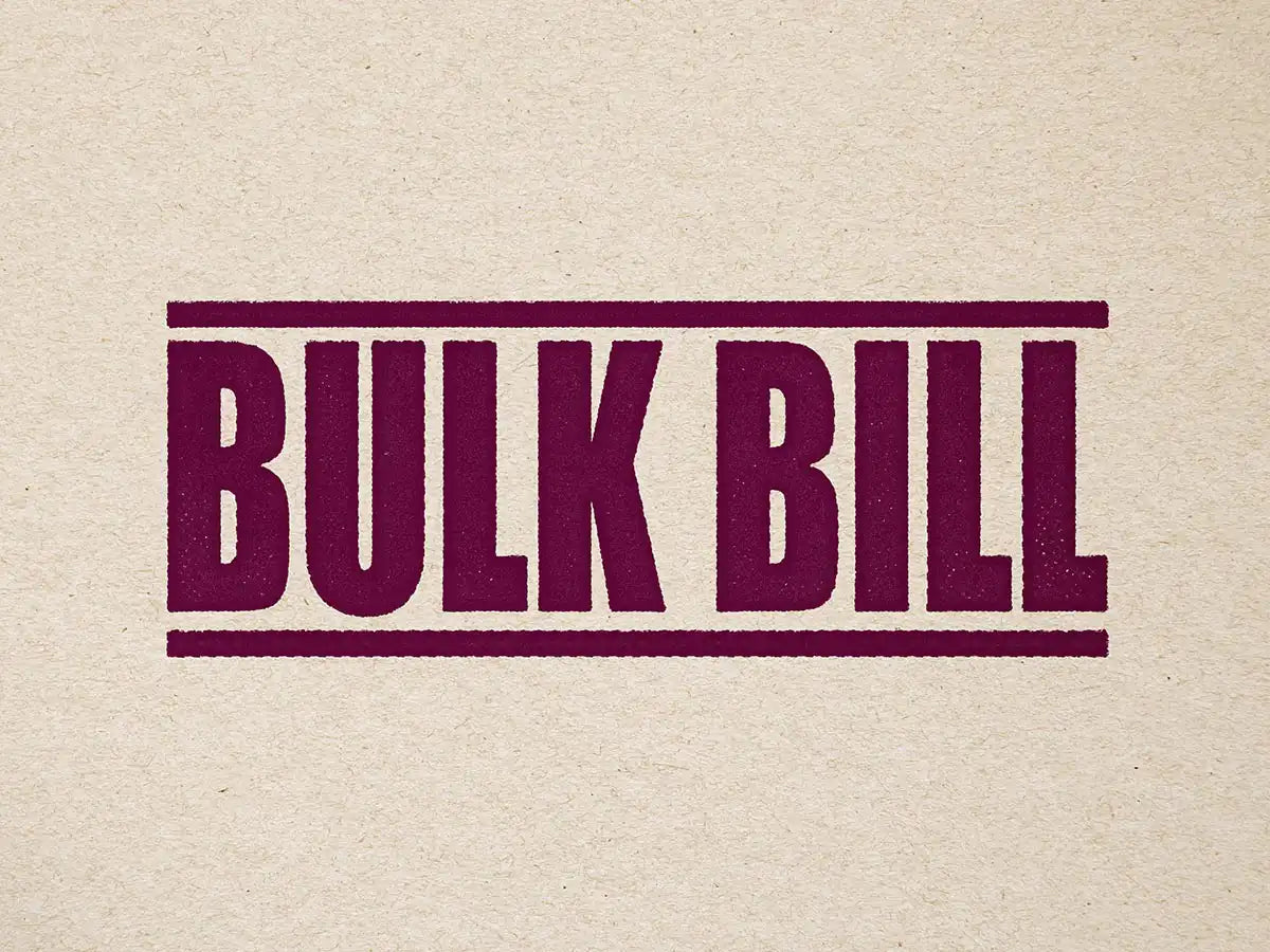 Ready Made Bulk Bill rubber stamp maroon ink