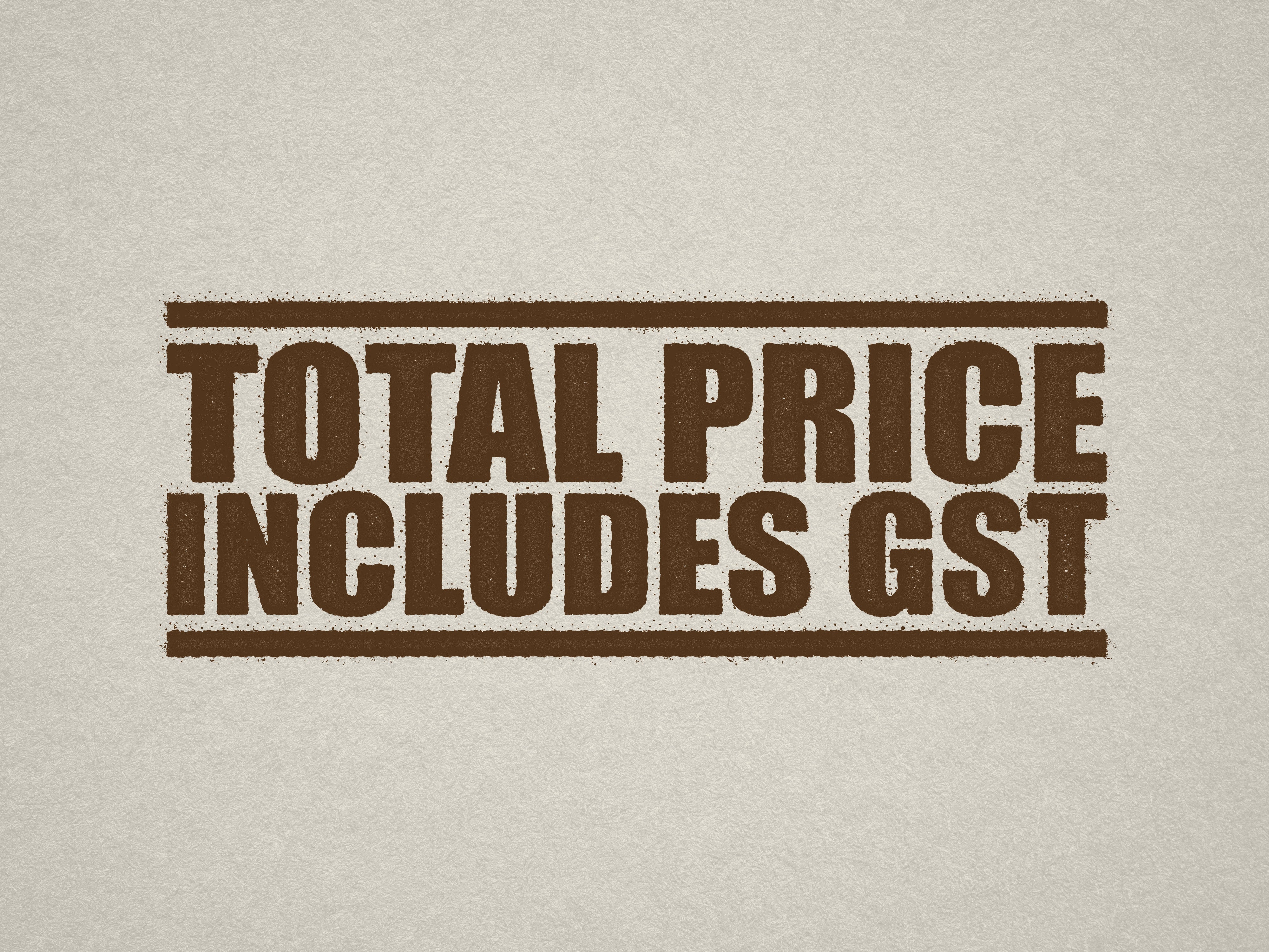 Brown Label for Pricing with GST Included