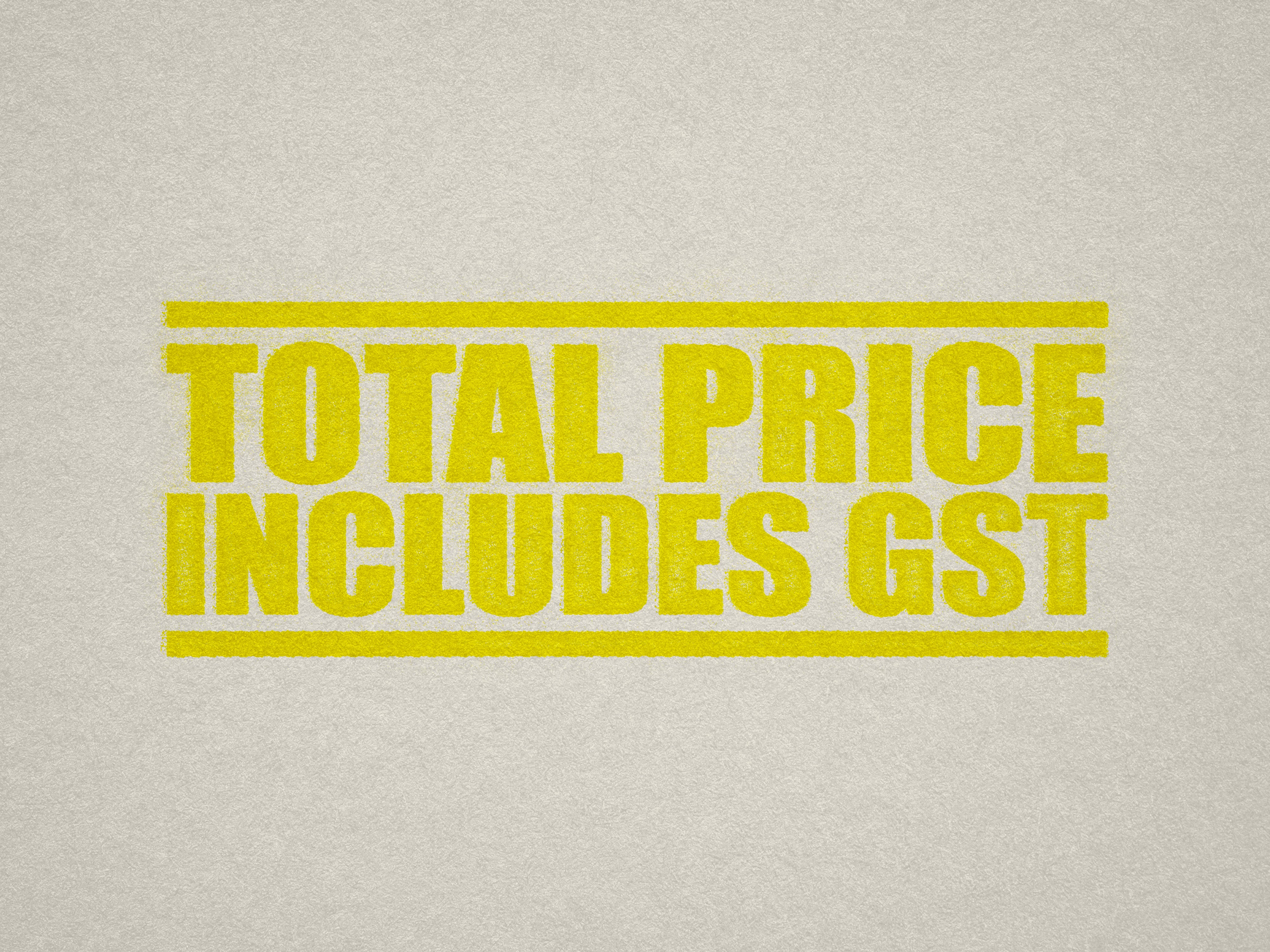 Yellow Label for Pricing with GST Included