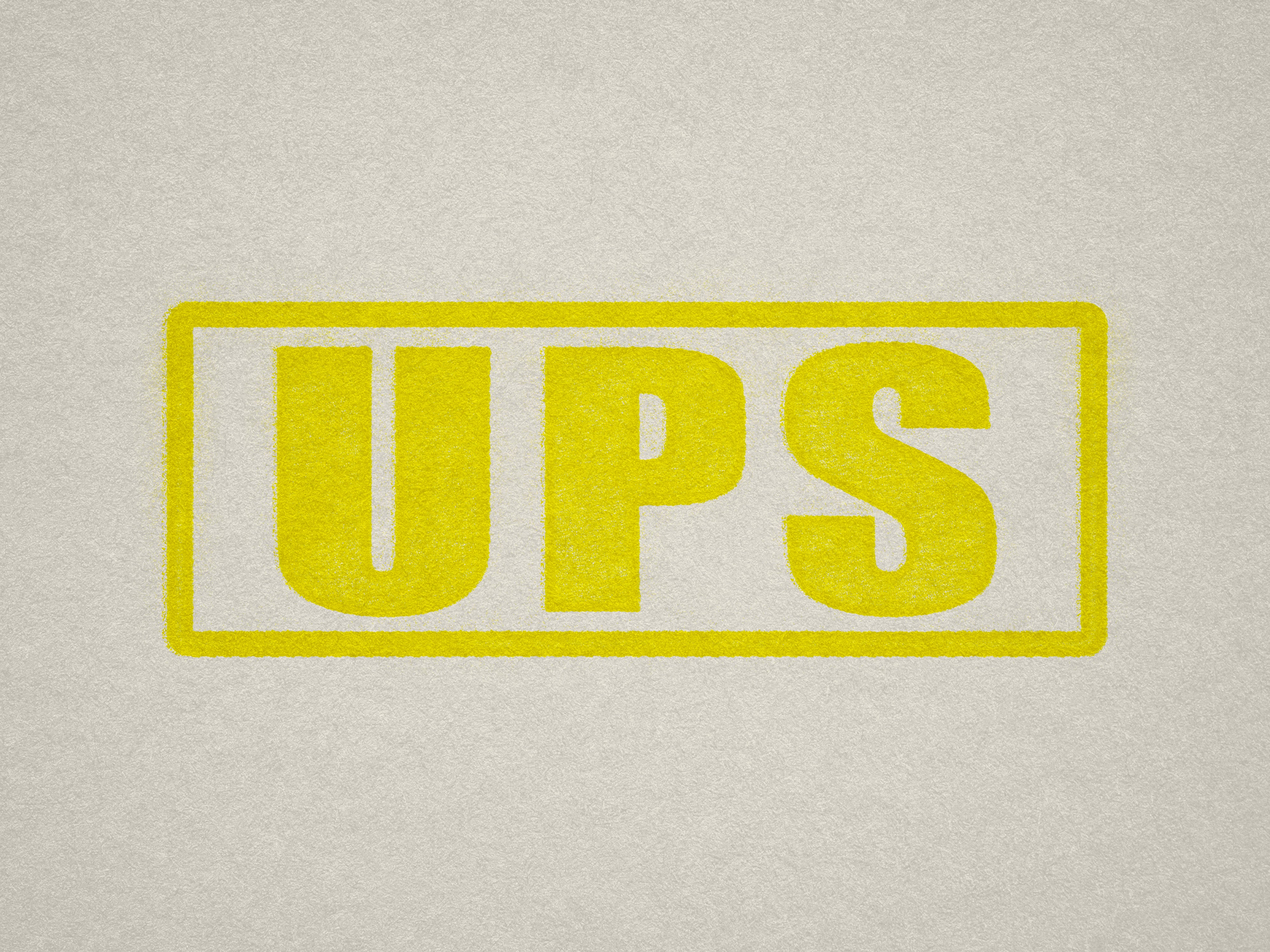 Yellow United Parcel Service Label