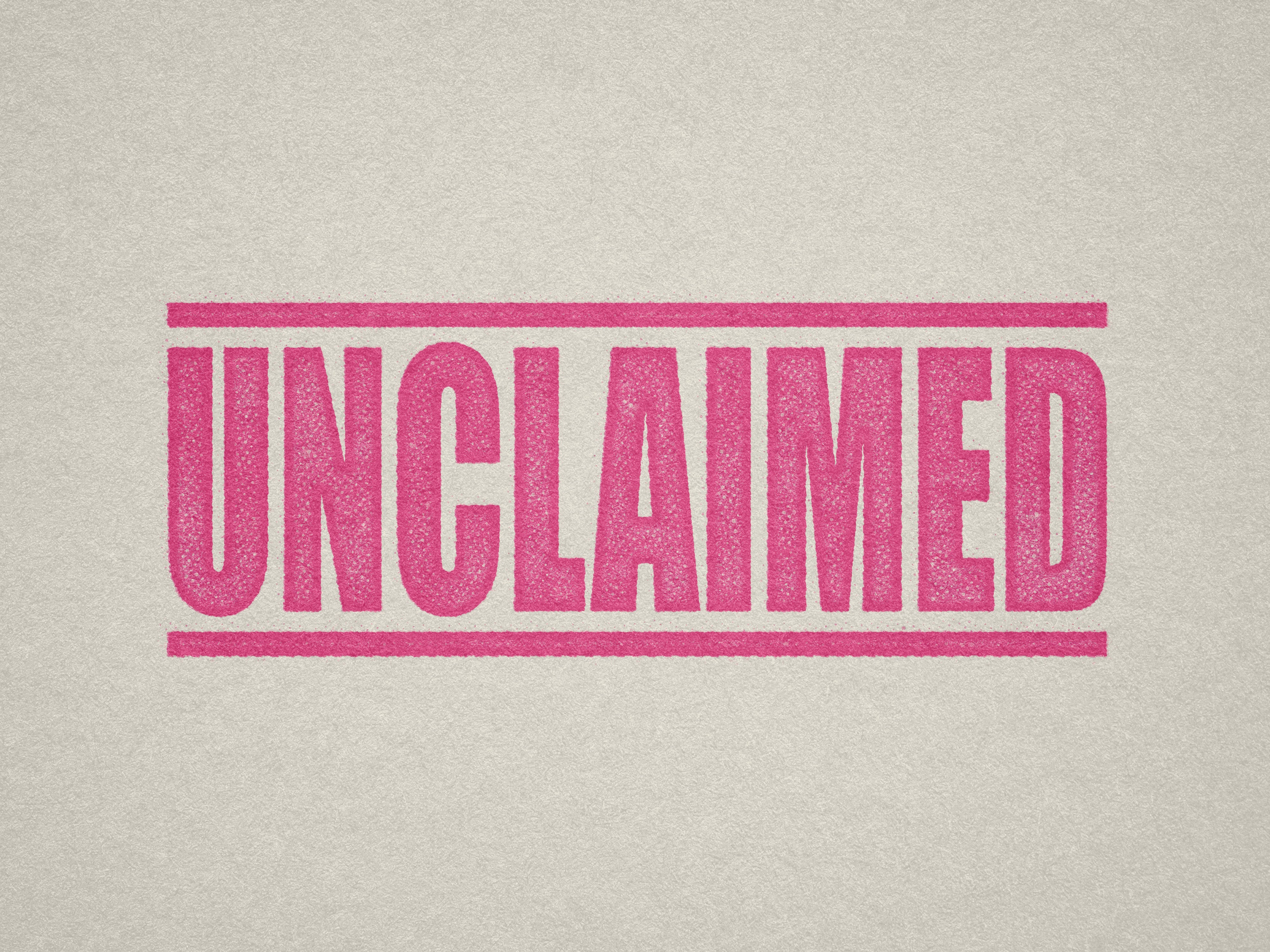 Pink Unclaimed Stamp