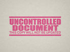 Pink Label for Uncontrolled Documents