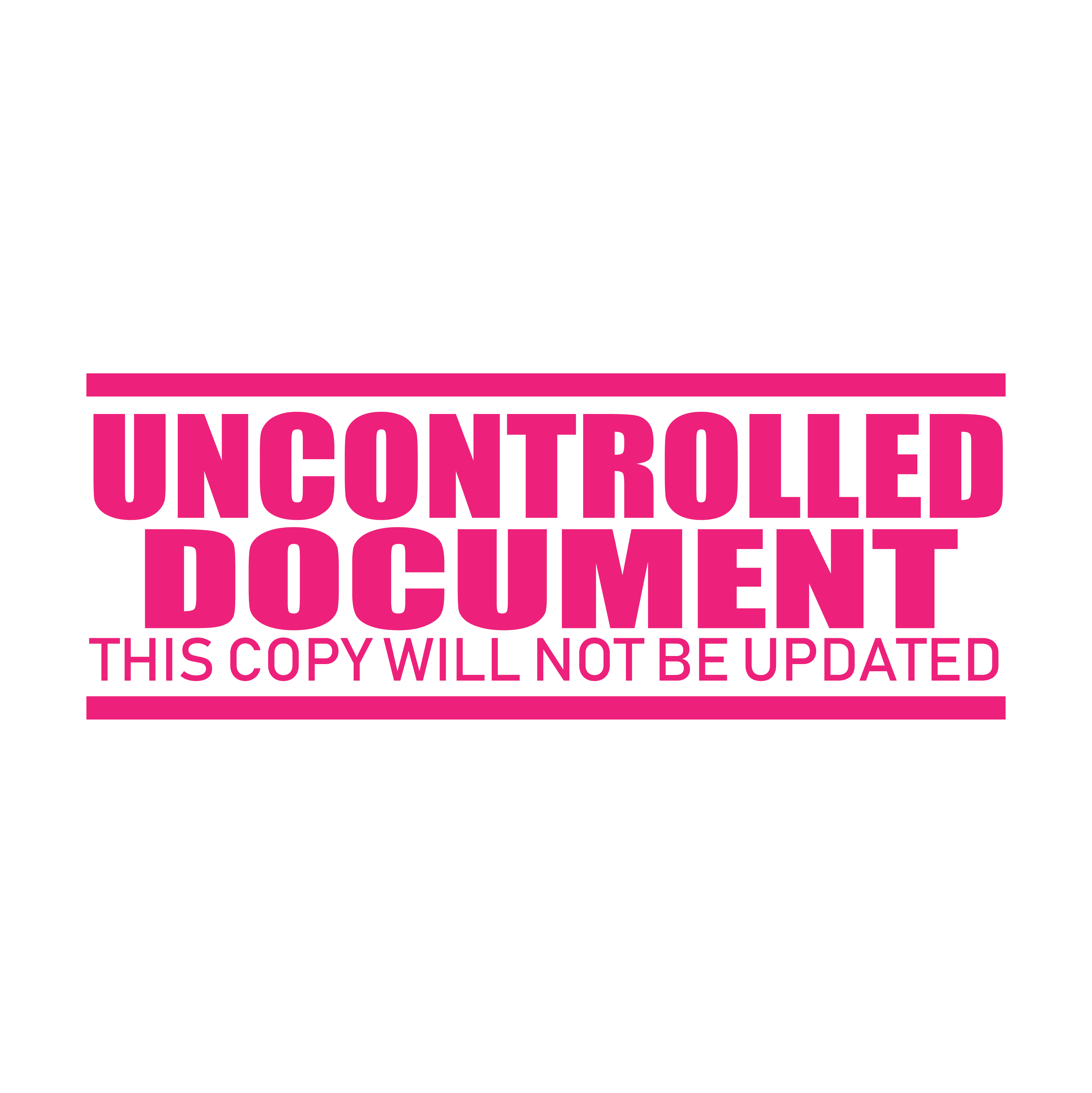 Pink Uncontrolled Document Stamp