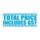 Turquoise Total Price Includes GST Stamp