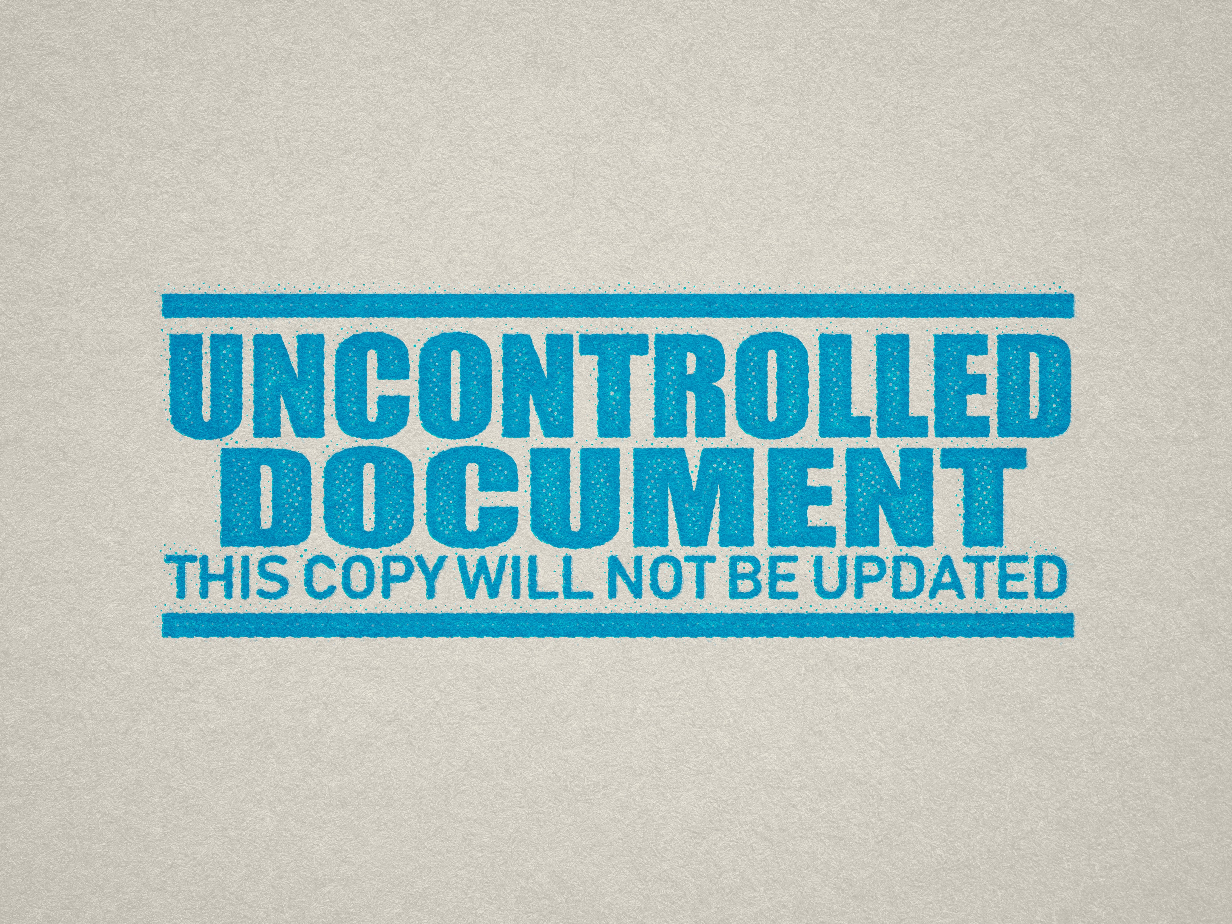 Turquoise Label for Uncontrolled Documents