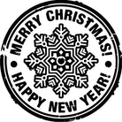 Merry Christmas and Happy New Year Snowflake Stamp - transparent 