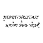 Merry Christmas and Happy New Greeting Stamp - BLACK