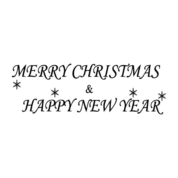 Merry Christmas and Happy New Greeting Stamp - BLACK