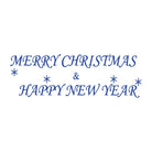 Merry Christmas and Happy New Greeting Stamp - BLUE