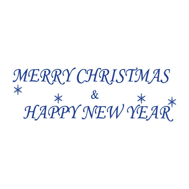 Merry Christmas and Happy New Greeting Stamp - BLUE