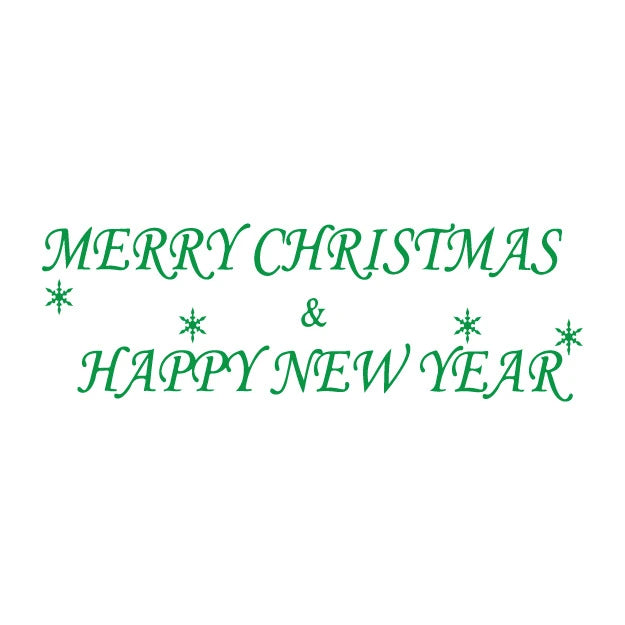 Merry Christmas and Happy New Greeting Stamp - GREEN