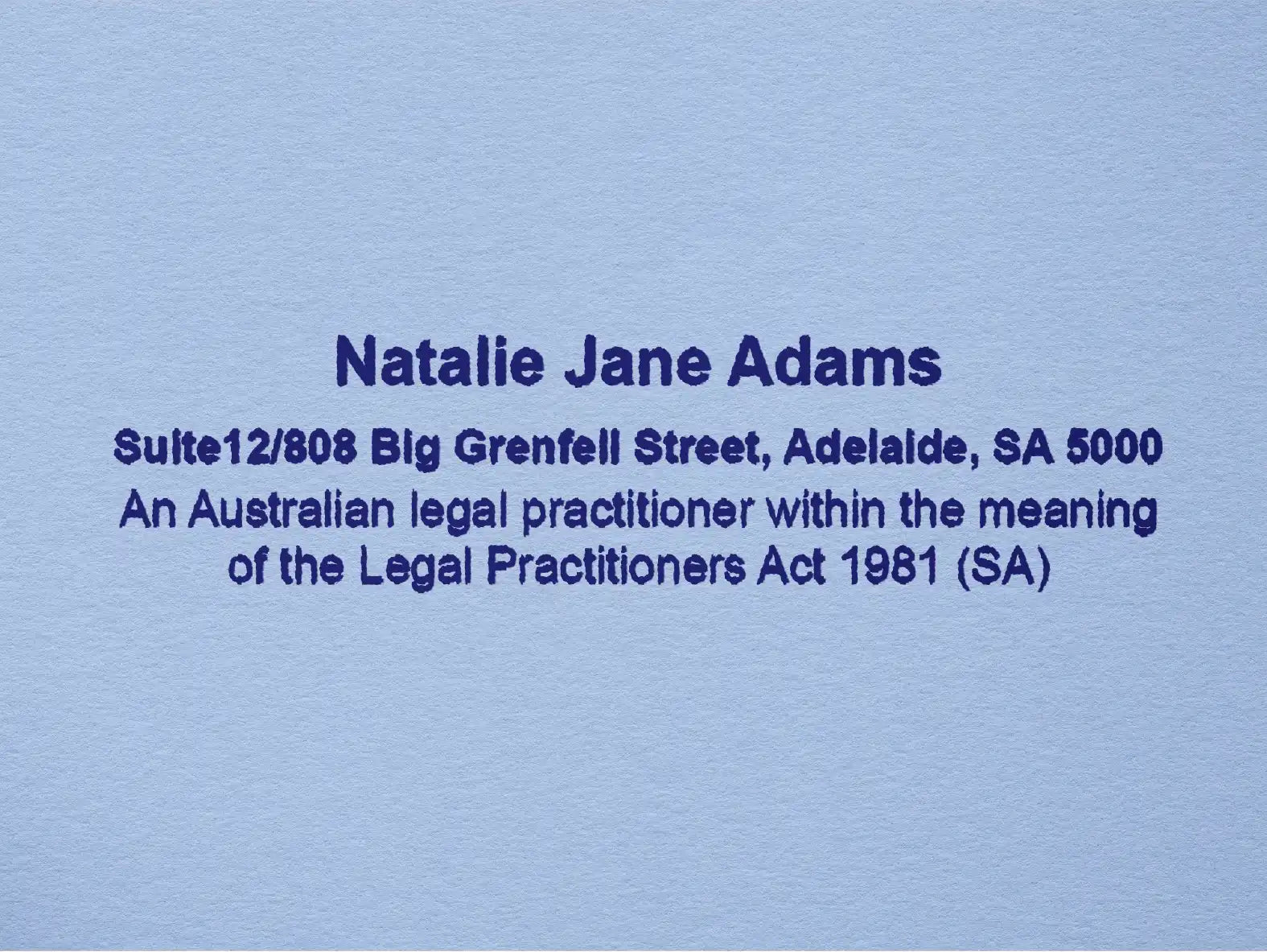 Adelaide Lawyer Stamp blue