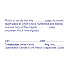 Certify Multi page documents with Blue JP stamp customise 