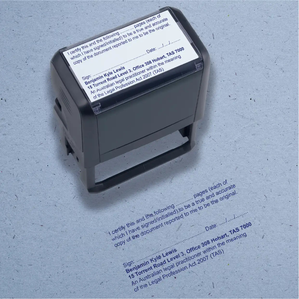 Personalised TAS Lawyer True copy multi-page stamp