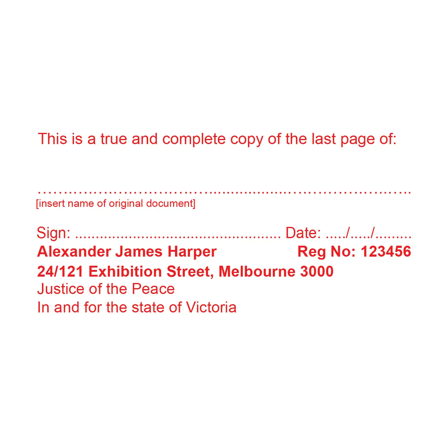 red jp stamp order online, certify non-enduring and enduring powers of attorney documents Victoria