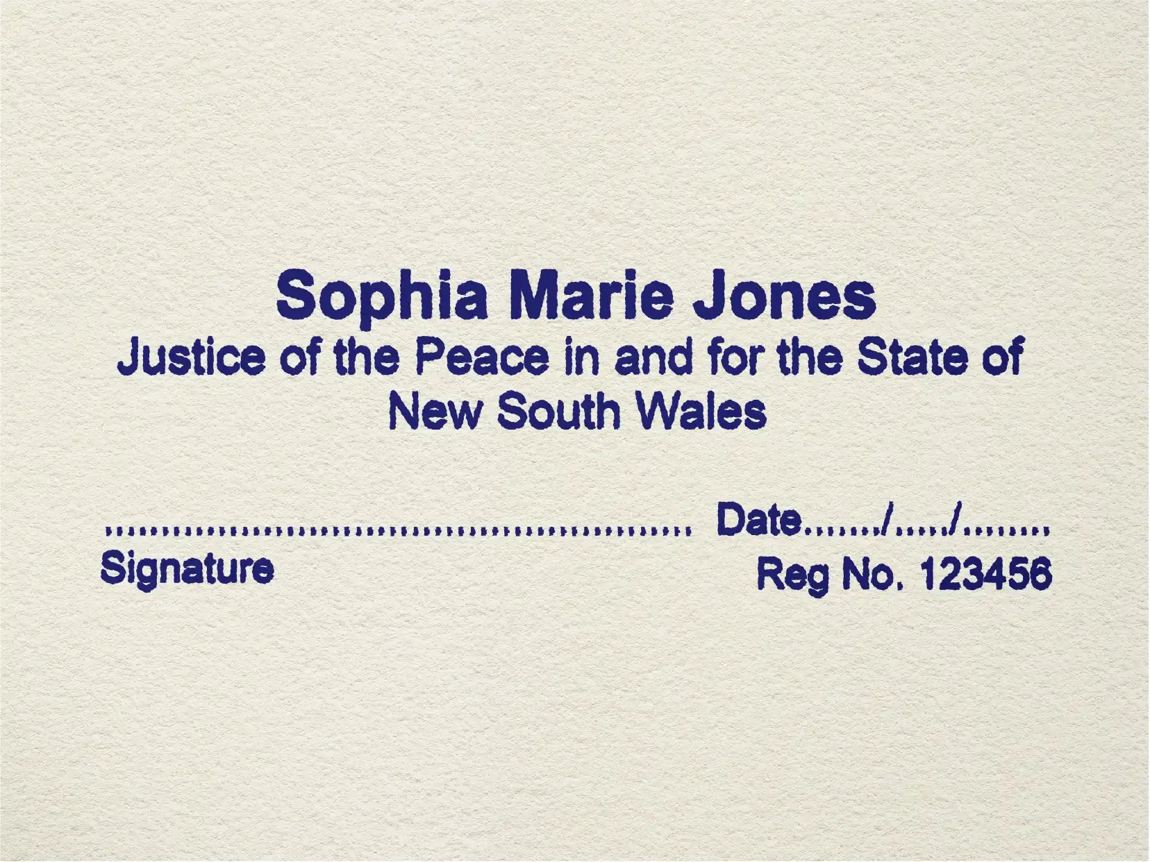 NSW Name Stamp with Signature and number 