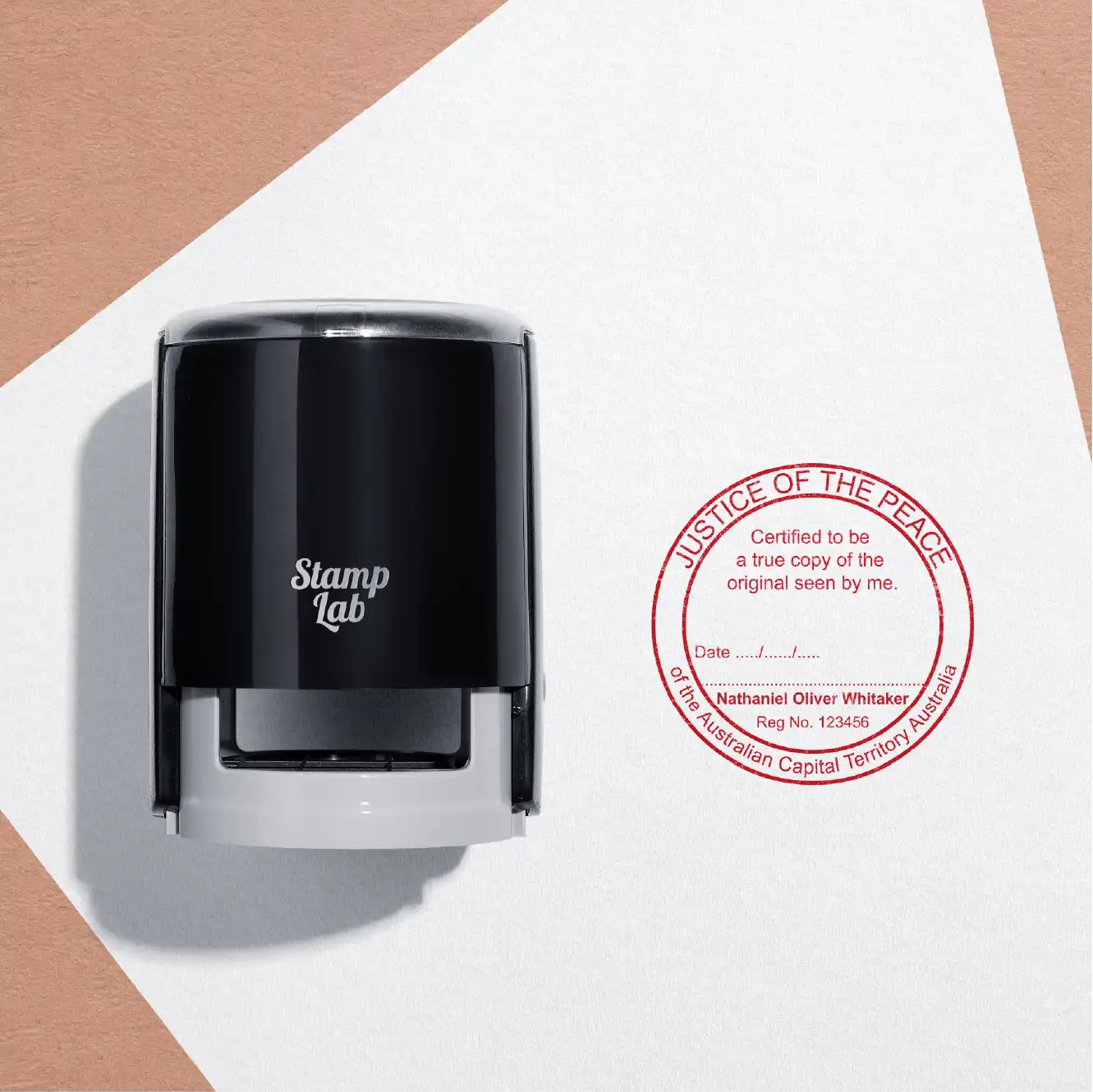 custom self inking JP True copy stamps ACT