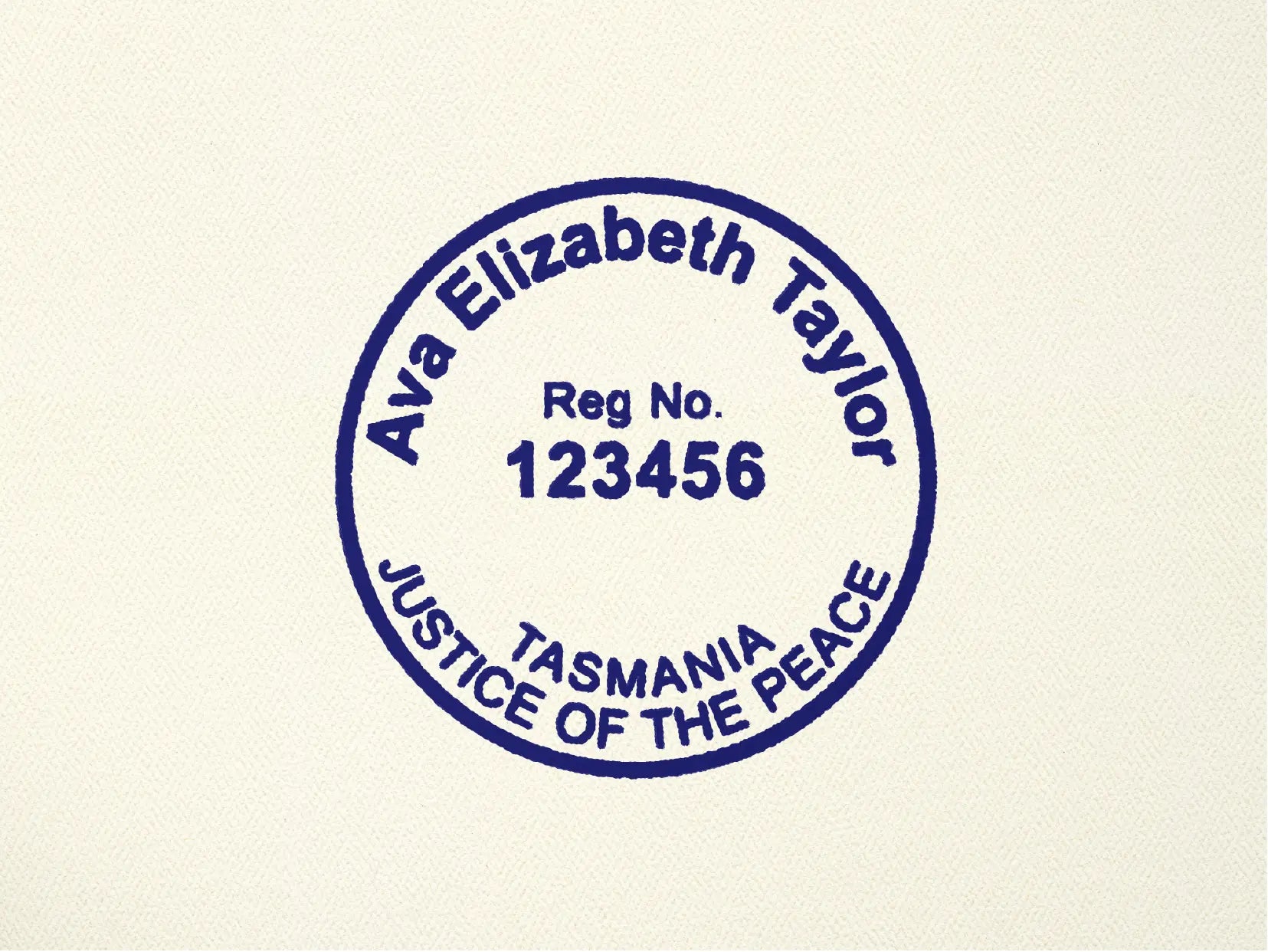 Custom Round JP Stamps Hobart and TAS Blue design mockup