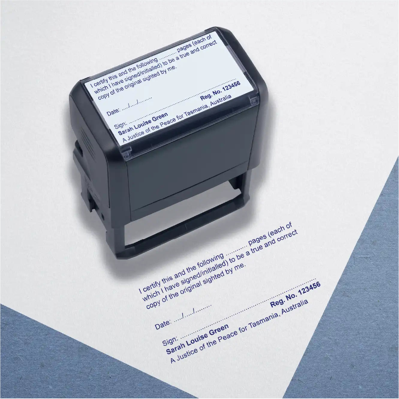 large stamp for witnessing multi page documents 