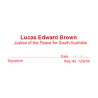 Red South Australian JP Name stamp