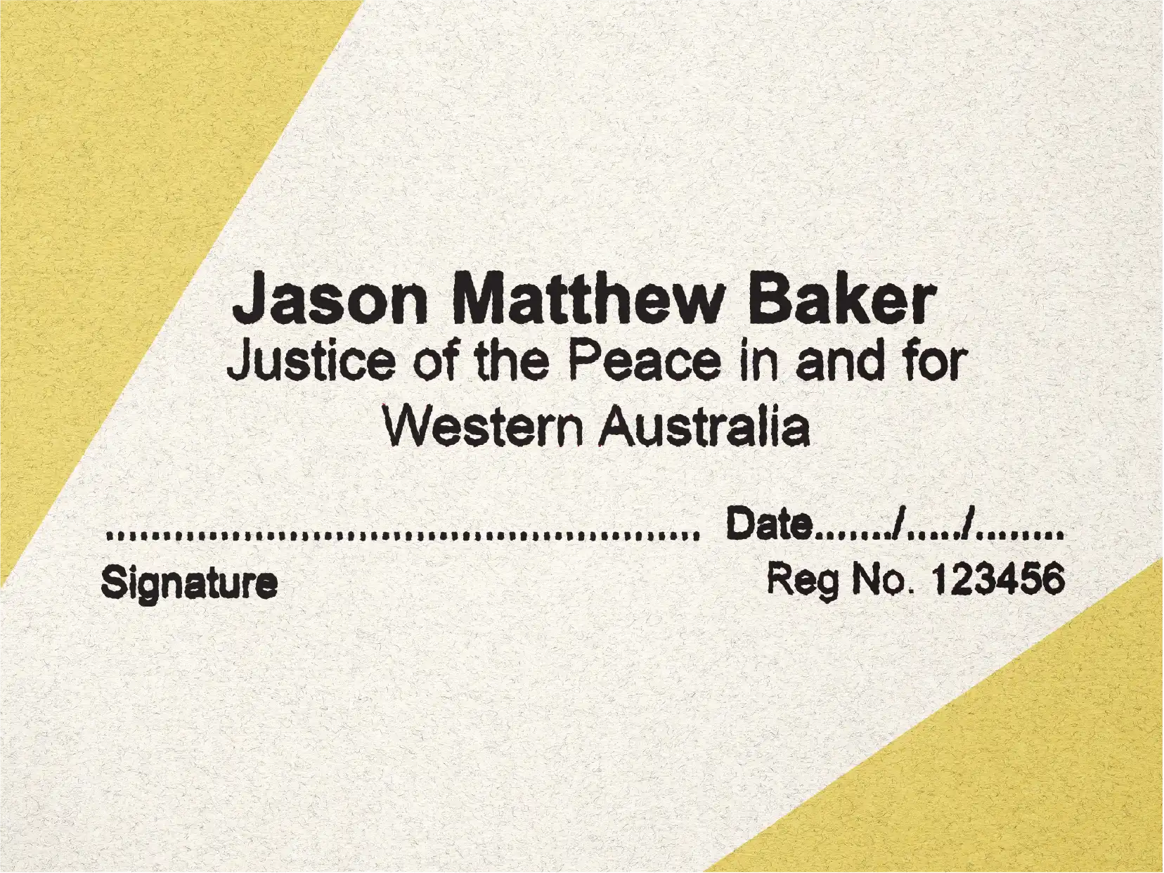 Impression mockup of Western Australia JP Name stamp