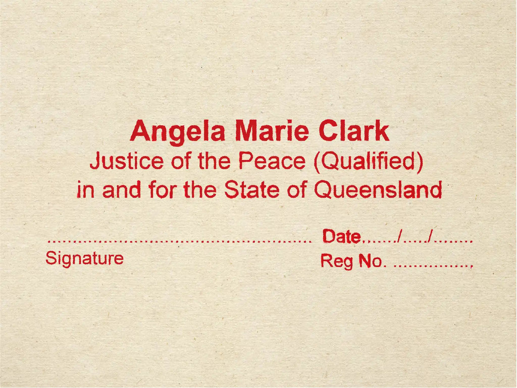 personalised JP Qual stamps Queensland