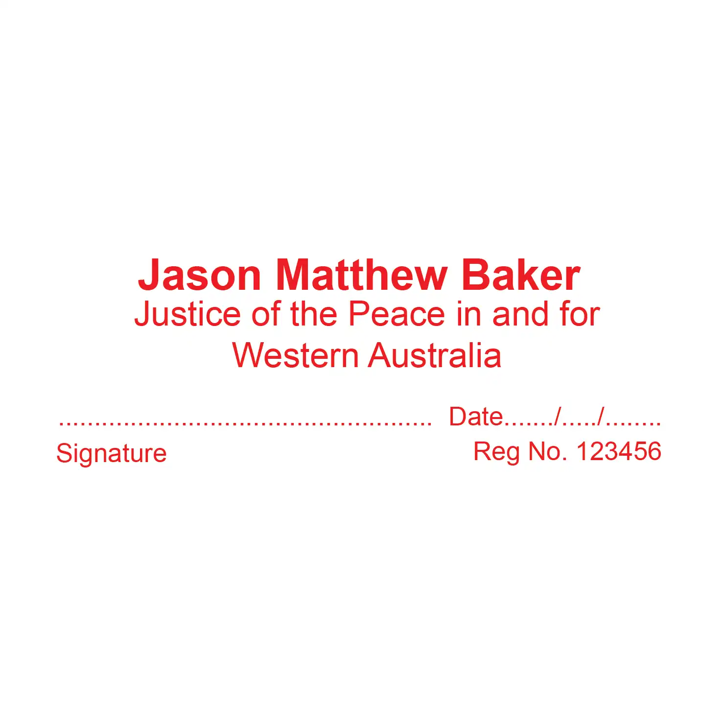 Personalised WA JP Name stamps order online