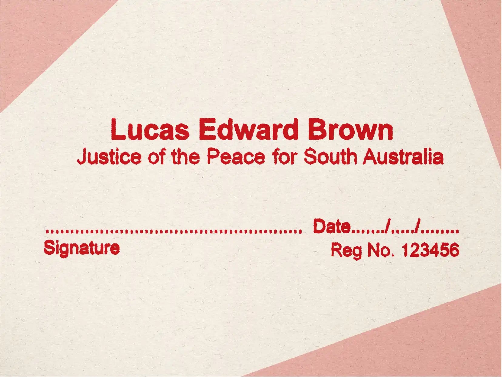 Custom Red JP Name Stamps Adelaide