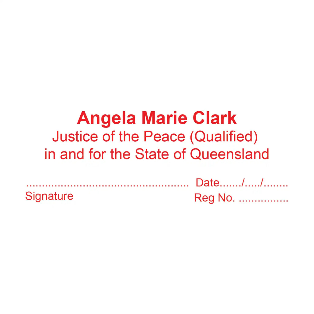 custom stamps for Justice of the Peace (Qualified)  in and for the State of Queensland 