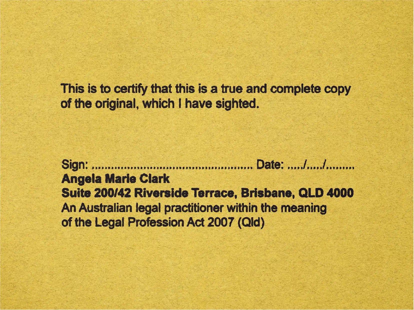 True Copy Lawyer stamp custom