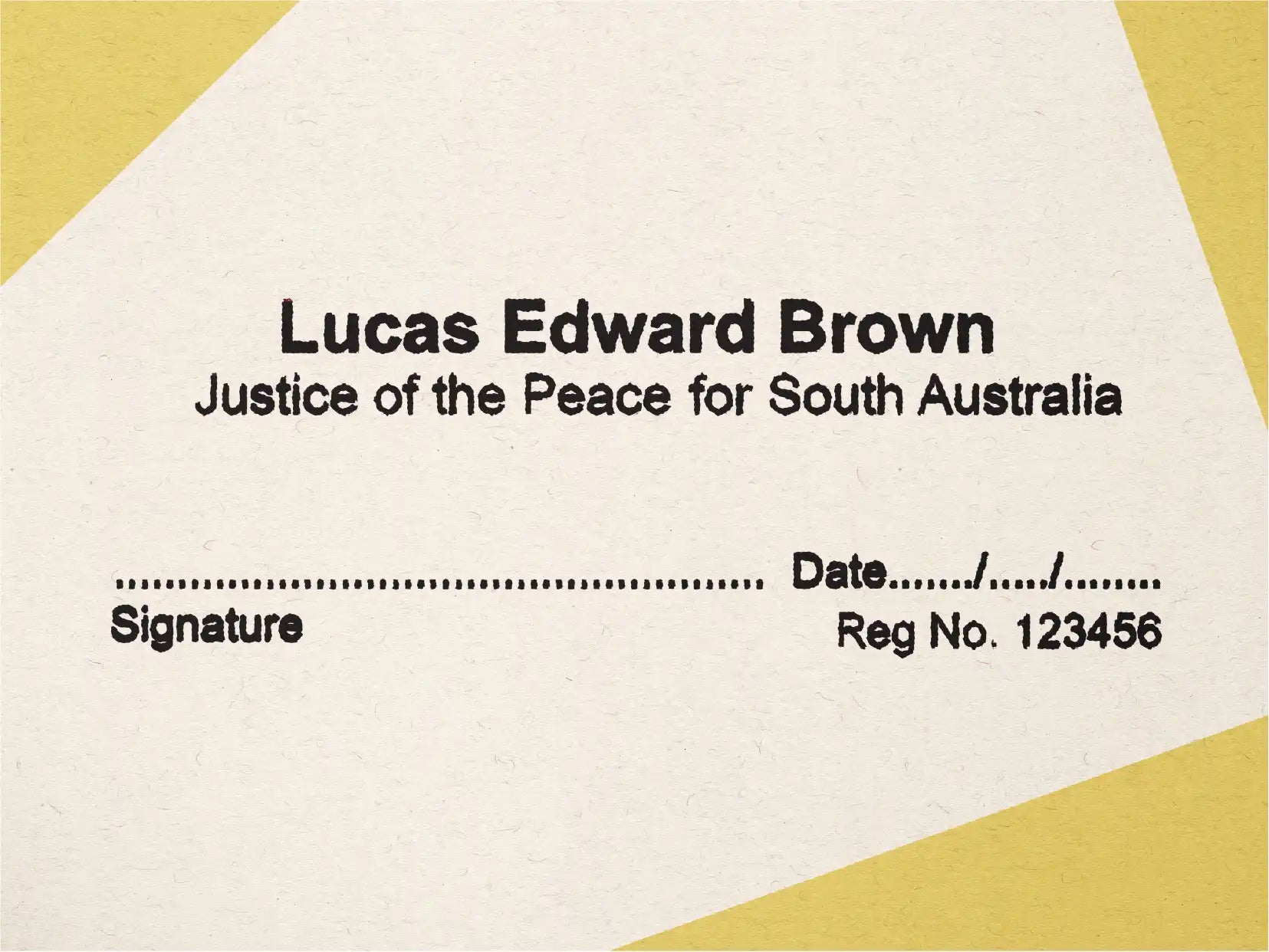Black Name stamps SA Justice Of The Peace