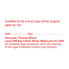 Legal Stamps Melbourne Red Ink