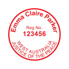 WA Justice of the Peace Stamp Red ink