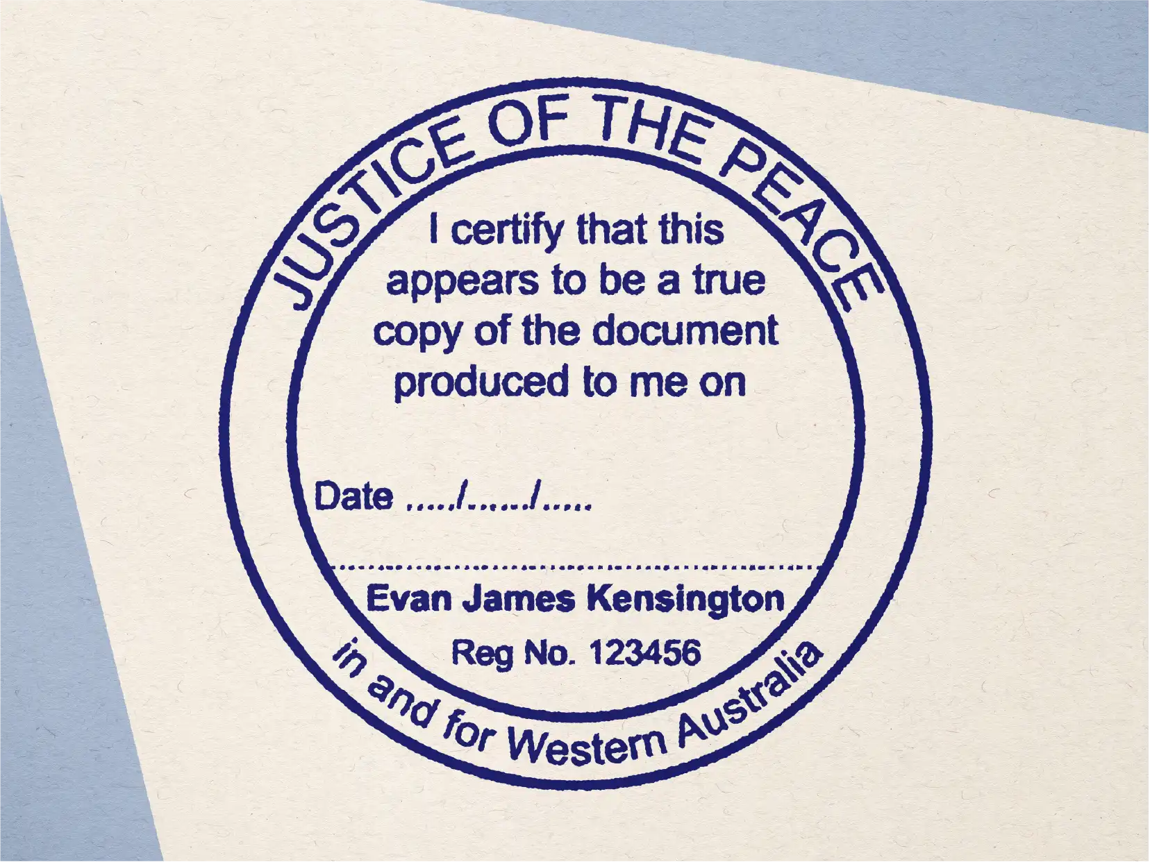 Mock Impression Round True copy Legal Text Stamp