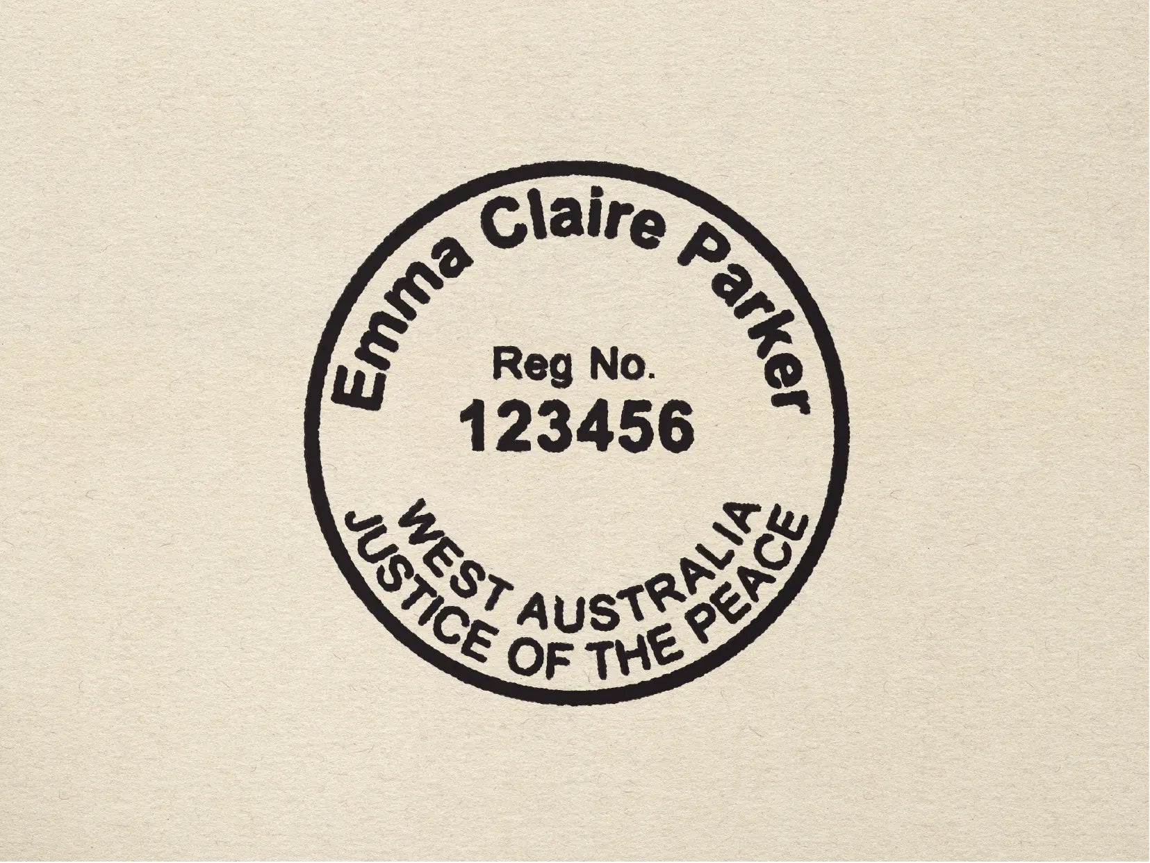 Western Australia Justice Of The Peace Stamp  Black ink 