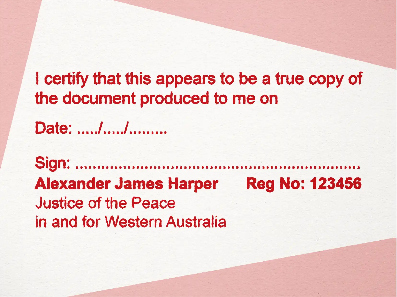 Custom Template Jp Stamp Western Australia