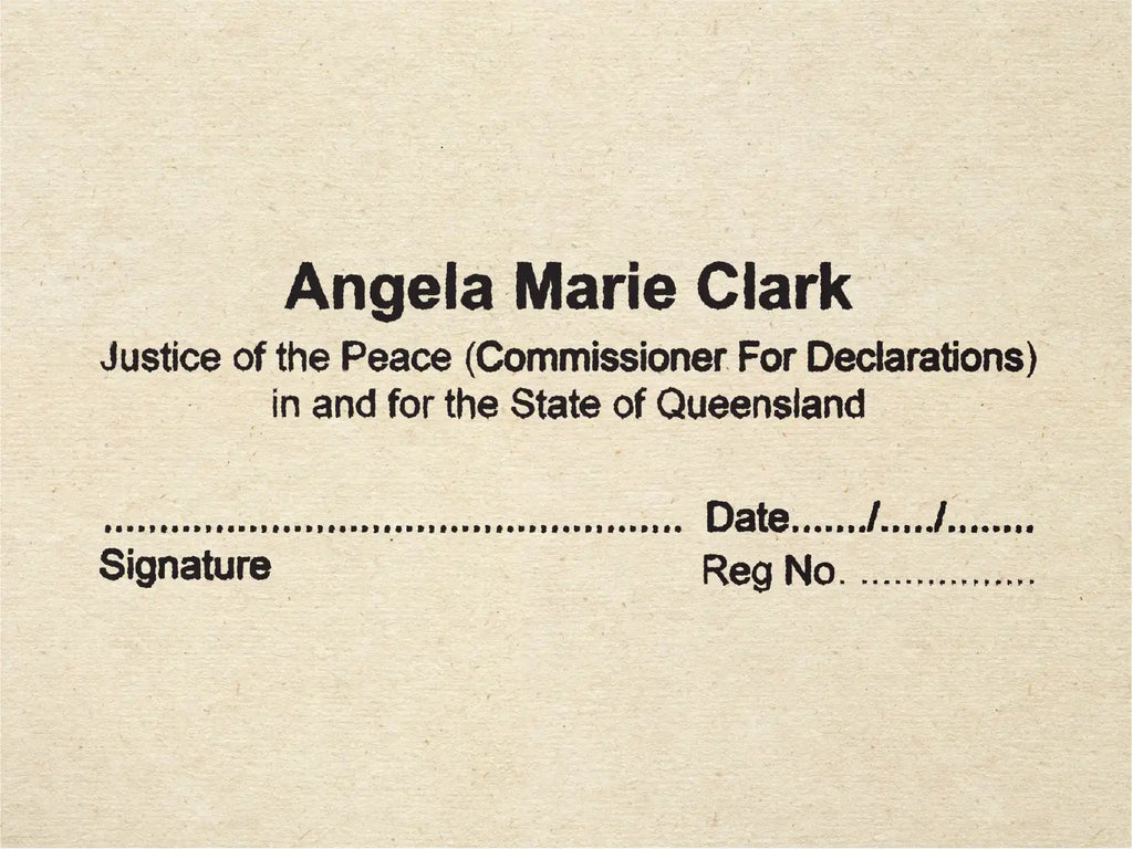 personalised Queensland JP Commissioner For Declarations stamps online
